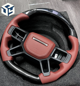 Volant en cuir perforé en fibre de carbone LED pour Land Rover Sport Range <span class=keywords><strong>SVR</strong></span> L494 L405 <span class=keywords><strong>Evoque</strong></span> Volant en fibre de carbone - Product Image 5