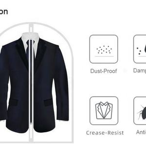 Factory Customized Waterproof Folding Polyester Garment <b>Bag</b> Reusable Portable Black Dress Suit Cover for <b>Clothing</b> - Product Image 6