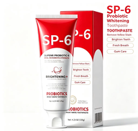 Dentifrice blanchissant probiotique SP-6 saveur menthe, éclaircissant les dents, haleine fraîche, nettoyage buccal, vente en gros