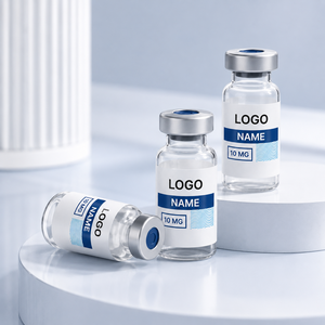 Waterproof Matte Minimalist Printed <b>Stickers</b> Custom Product Name Dosage Text for Freeze Dried Glass Xilin Vial <b>Bottles</b> - Product Image 1