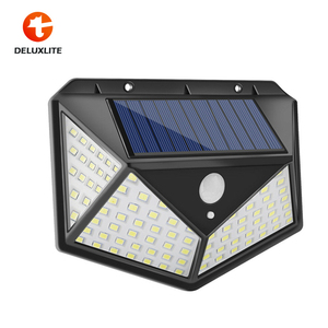 Lampu Dinding Tenaga Surya Tahan Air IP67 untuk Taman Luar Ruangan, 4 Sisi Penerangan, 100 <span class=keywords><strong>LED</strong></span> dengan Sensor Gerak - Product Image 6