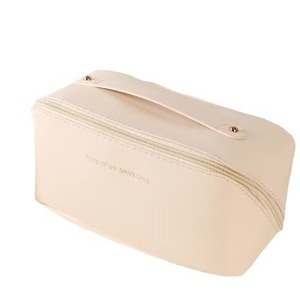 OEM Supported PU Leather Cosmetic Pouch Large Capacity Zipper <b>Makeup</b> Bag with Handle for Travel Storage - Product Image 2