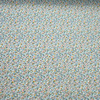 Tissu en coton biologique à imprimés, étoffe personnalisée à motif de petites fleurs bleues à la mode pour femme, imprimés 100%, pour vêtement