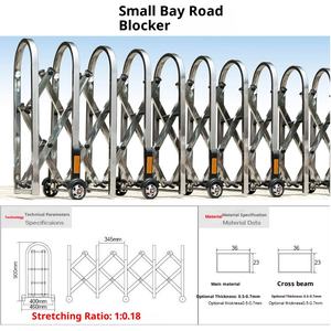 Puerta telescópica Manual de acero inoxidable Push-Pull, barricada de carretera, tapón de coche, valla de Construcción temporal reflectante - Product Image 5