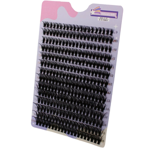 ขนตาปลอมแบบกลุ่ม 14 แถว ทรง D Curl หนา ฟู สำหรับต่อขนตาแบบเส้นต่อเส้น ใช้สำหรับแต่งหน้าเองที่บ้าน - Product Image 3