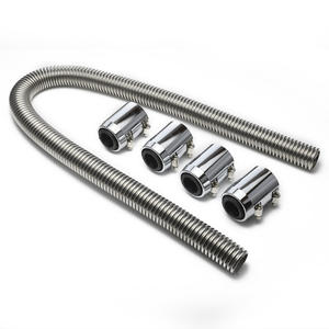 Kit de tuyaux flexibles pour <span class=keywords><strong>radiateur</strong></span> en acier inoxydable de 48 pouces avec bouchons, tuyau supérieur/inférieur pour <span class=keywords><strong>radiateur</strong></span> de <span class=keywords><strong>voiture</strong></span>, kit de tuyaux pour <span class=keywords><strong>radiateur</strong></span> UHR48 12256 EPAA01G48 - Product Image 1