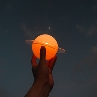 Lampe solaire Saturn la deuxième planète, croisement de clignotants, avec des 000 anneaux, veilleuse uniques, nouveau système solaire