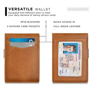 Custom Front Pocket <b>Wallet</b> Men Slim Purse <b>Rfid</b> Blocking Money Clip Microfiber Leather Man Slim <b>Wallets</b> - Product Image 4