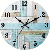 Reloj de pared de estilo rural rústico Vintage de madera de cuarzo silencioso reloj decorativo sin tictac MDF para cocina salón comedor