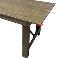 Table rectangulaire en bois massif pour banquet, table à manger en bois de ferme