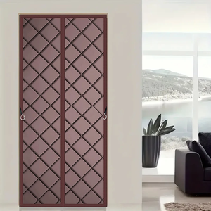 <span class=keywords><strong>Rideau</strong></span> de porte isolant à haute occultation en tissu Oxford à ondes magnétiques et rembourrage en polyester épaissi pour porte française, utilisation hivernale - Product Image 3