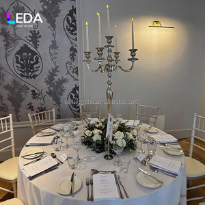 Candelabro LEDA Plateado, Candelabro de Estilo Europeo, Candelabro para Boda, Decoración para el Hogar - Product Image 5