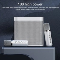 Nouvelle conception de machine de karaoké portable, 2 micros sans fil, BT5.3, étanche IPX2, haut-parleur 5-10W, batterie rechargeable pour l'extérieur
