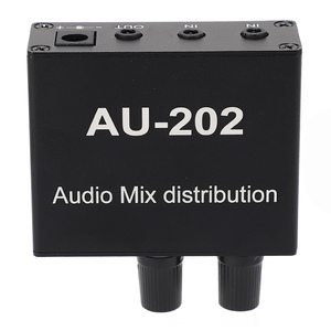 Mini <strong>Audio</strong> Distribution Mixer 2 in 2 Out Stereo Magnifier Distributor with Power Adapter 100-240V EU Plug - Product Image 1