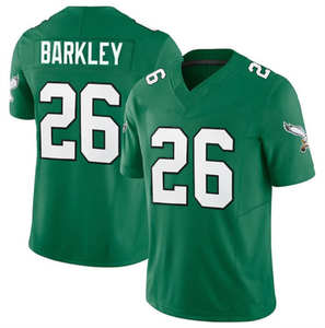 Maillots de football des États-Unis 26 Saquon Barkley 1 Jalen Hurts 33 DeJean 11 Brown 62 Kelce 6 Smith Maillots cousus Tops Vert Kelly - Product Image 2
