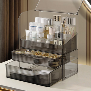 Cosmetic <b>storage</b> box, dustproof transparent desktop <b>dressing</b> <b>table</b>, lipstick and skincare product <b>storage</b> rack, organizer cabine - Product Image 5