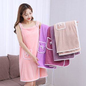 Wholesale Microfiber Coral Fleece Pineapple Pattern Bath Skirt Wrappable Thickened Absorbent Bathrobe For Adult Women Household