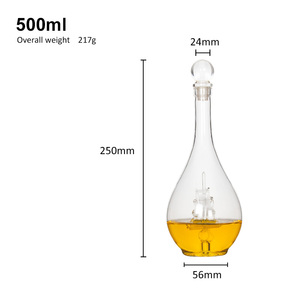 ขวดแก้วไวน์แฟนซีใสขนาด600มล. ชุดชาและกาแฟ - Product Image 6