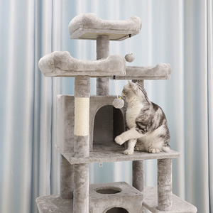 Grande torre da arrampicata in legno antigraffio moda fai da te Deluxe <span class=keywords><strong>Cat</strong></span> <span class=keywords><strong>Tree</strong></span> Tower Condo Play Pet Scratch Post Kitten Furniture - Product Image 6