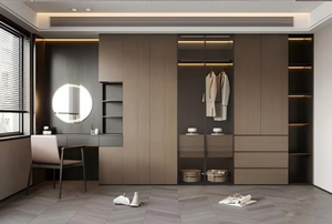 Armoire sur mesure en bois pour salon, organisateur de vêtements, design moderne, dressing, penderie - Product Image 6