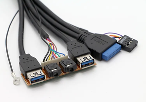 Placa frontal de PC con 2 puertos USB 3.0 + 2 conectores de audio HD con cable de 20 pines para caja de ordenador - Product Image 2