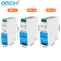 OMCH NDR Series Din-Rail SMPS 75W-480W 12V 24V 36V 48V AC DC Alimentation à découpage industrielle personnalisable