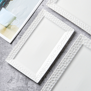 Chất lượng cao trắng sứ tấm hình chữ nhật cho nhà hàng đám cưới gốm phục vụ tấm đồ ăn - Product Image 2