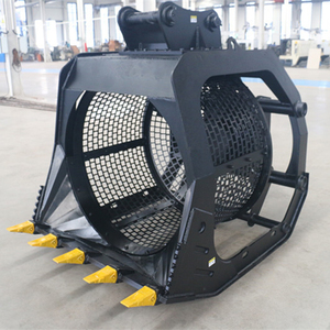 Cucharón de cribado giratorio de alta resistencia con certificación ISO9001 de fabricación profesional <span class=keywords><strong>BONOVO</strong></span> para miniexcavadora, material Q345B, 90-100, rojo - Product Image 3