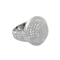 Prix de gros Bijoux Hip Hop Plaqué or Serti de pierres VVS Moissanite Argent 925 Anneaux ronds brillants pour hommes