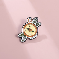 Rétro boussole dessin animé broches feuilles pointeur fleurs décorer broche sac à dos vêtements Badge métal accessoires bijoux cadeaux