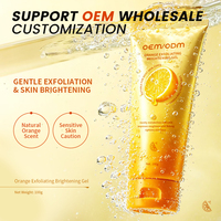 Gel exfoliant éclaircissant pour le visage à l'extrait d'orange, usage quotidien, nettoie les pores, adoucit et élimine les peaux mortes