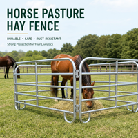 Panneaux de clôture pour chevaux en métal soudé galvanisé à chaud, portables, avec portillon assorti, écologiques et durables