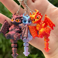 Adorable figurine de dragon en PLA imprimée en 3D, nouveau design, porte-clés mobile, breloque de sac, figurine articulée pour les 14 ans et plus, unisexe