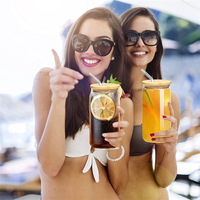 Offre Spéciale – Verres en forme de canette de bière transparents de 12 oz et 16 oz avec couvercle en bambou et paille
