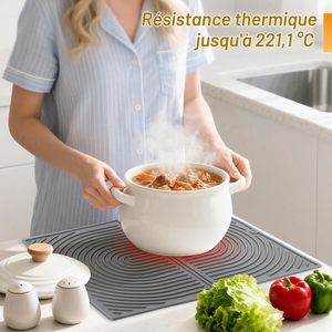 Tapis de séchage pliable en silicone personnalisé pour évier de cuisine, support à vaisselle avec utilisation sur table - Product Image 2
