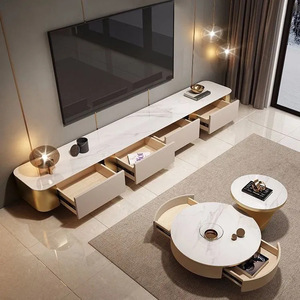 <span class=keywords><strong>Meuble</strong></span> <span class=keywords><strong>TV</strong></span> moderne de luxe léger italien, <span class=keywords><strong>meuble</strong></span> <span class=keywords><strong>TV</strong></span> de salon avec plateau rond en pierre, design créatif pour un usage domestique - Product Image 5
