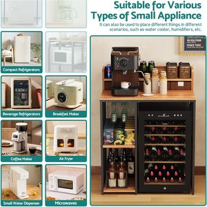 Étagère de rangement autoportante de style industriel pour bureau, mini-réfrigérateur, support pour <span class=keywords><strong>four</strong></span> à <span class=keywords><strong>micro</strong></span>-ondes, étagère de cuisine réglable pour pâtissiers - Product Image 4
