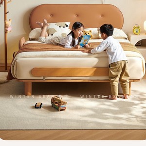 Tutto in legno massello <span class=keywords><strong>letto</strong></span> matrimoniale con semplice Guardrail per ragazzi ragazze piccoli appartamenti <span class=keywords><strong>cameretta</strong></span> per bambini mobili - Product Image 2