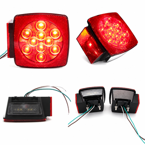 Luz Trasera <span class=keywords><strong>LED</strong></span> Sumergible Cuadrada Certificada por DOT SAE, IP67 Impermeable, 12V, Luz de Freno, Direccional, de Marcha Atrás - Product Image 3
