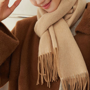 カシミアパシュミナスカーフファッション女性暖かい長い純粋な色ショールカシミア冬スカーフ - Product Image 6