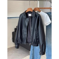 Veste vintage noire de qualité supérieure pour femmes, en similicuir PU, manteau personnalisé, vêtements d'extérieur pour l'hiver, usage quotidien