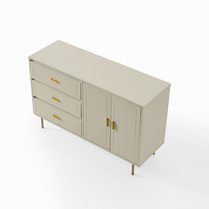 Modern Simple Design White HDF <b>Chest</b> of Drawers 3 Drawers With Two Doors for Bedroom Living Room <b>Storage</b> 0815-white-5 Living Roo - Product Image 3