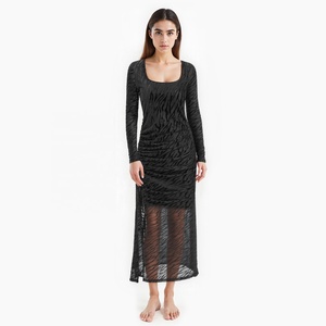 服装厂家服装厂方领长袖小号正式马克西婚纱晚礼服舞会礼服 - Product Image 4