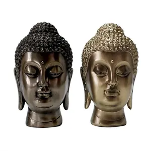 Hadiah dekoratif patung kepala Buddha tembaga resin Tathagata agama