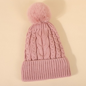 <span class=keywords><strong>Bonnet</strong></span> d'hiver <span class=keywords><strong>de</strong></span> haute qualité pour femmes couleur unie acrylique chapeau à tricoter fourrure Pom Pom épais en peluche chaud Ski <span class=keywords><strong>bonnet</strong></span> <span class=keywords><strong>de</strong></span> <span class=keywords><strong>neige</strong></span> pour voyage - Product Image 5