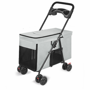 बड़े पालतू जानवरों के लिए पूर्ण खुले ऑक्सबफोर्ड फ्रेंडली पालतू जानवर फोल्डेबल 4-पहिया गाड़ी आसानी से पहुंच कुत्तों/बिल्लियों को 10 किलो क्षमता प्राप्त - Product Image 1