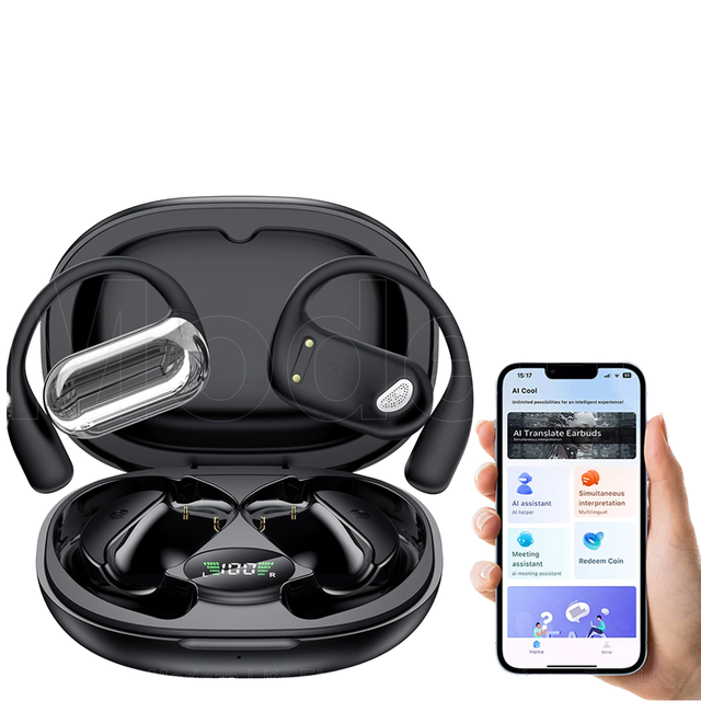 New Real Time Translator Headphones AI Language Translation Earbuds 144 Languages & Accents 3 in 1 OWS Ear Buds for Business