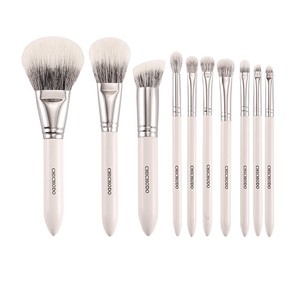 Set de 10 Brochas de Maquillaje <span class=keywords><strong>Mubai</strong></span>, Pelo de Super Badger, Mango de Madera, para Aplicación Angular de Rubor, Corrector y Base - Product Image 2