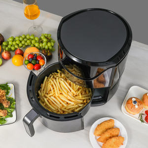 Cuisinière électrique multifonctionnelle à double panier en acier inoxydable pour la maison, contrôle numérique, friteuse à <span class=keywords><strong>air</strong></span> saine sans huile, capacité de 6 L, 1800 W - Product Image 2