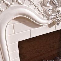 Cheminée électrique en bois massif pour intérieur avec télécommande, fausse flamme, insert de foyer électrique, manteau de cheminée